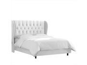 Skyline Furniture 413BEDVLVWHT King Tufted Wingback Bed In Velvet White