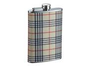 Visol VF5059 Hank Plaid Wrapped Stainless Steel 8 oz Hip Flask