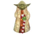 Kurt S Adler ZTSW9TV9143 28 in. Yoda Light Up Tinsel Lawn Decoration