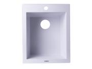 ALFI Brand AB1720DI W Drop In Rectangular Granite Composite Kitchen Prep Sink White 17 in.