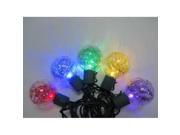 Queens of Christmas S 10G40TN5M 12G S 10G40TN5M 12G G40 Tinsel 10 multi colored lights 5MM LEDs green wire stackable plug.