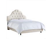 Skyline Furniture 862BEDSHNPRL Queen Arched Tufted Bed In Shantung Pearl
