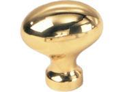 Laurey 45601 1.25 in. Polished Brass Oval Knob Pack of 10