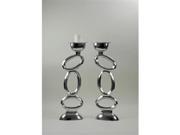 Modern Day Accents 8316 Alum XL Oval Loops Candleholders Set of 2