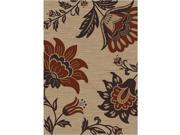 IMS 27130391897079 Floral Design Contemporary Area Rug Beige Brown 6 ft. 6 in. x 9 ft. 6 in.