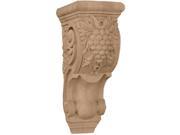 Ekena Millwork COR04X05X10GRLW 4.87 in. W x 5.5 in. D x 10.87 in. H Medium Grape Bunches Corbel Lindenwood Architectural Accent