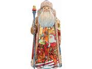 G.Debrekht 210115 Woodcarving Holiday Arrival 11 in. Woodcarved Santa