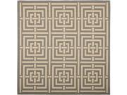 Safavieh CY6937 65 7SQ 6 ft. 7 in. x 6 ft. 7 in. Square Indoor Outdoor Courtyard Grey and Cream Machine Made Rug