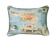 Manual Woodworkers and Weavers SHWTTL Welcome To The Lake Printed Pillow 100 Percentage Cotton 13 X 18 in.