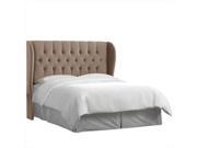 Skyline Furniture 413BEDVLVCC King Tufted Wingback Bed In Velvet Cocoa