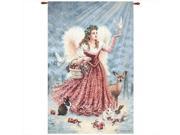 Manual Woodworkers and Weavers 90 DSP HWTCA Christmas Angel Tapestry Wall Hanging Vertical 26 X 36 in.