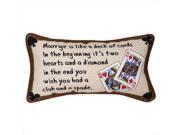 Manual Woodworkers and Weavers SHMLDC Marriage Is Like A Deck Of Cards Printed Pillow Vivid Colors 17 X 9 in.