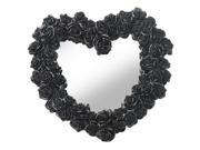 Unicorn Studios WU75888VB Heart Shape Rose Wreath Mirror Black