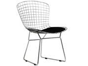East End Imports EEI 161 BLK CAD Wire Side Chair in Silver Frame with Black Cushion