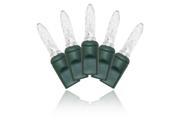 Winterland S 70M5PW 4G M5 Faceted Pure White LED Light Set With In Line Rectifer On Green Wire