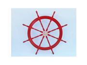 Handcrafted Model Ships SW48CH D Red Deluxe Class Dark Red Wood and Chrome Ship Steering Wheel 48 in. Decorative Accent