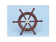 Handcrafted Model Ships SW 9 BR Deluxe Class Wood and Brass Ship Wheel 9 in. Decorative Accent