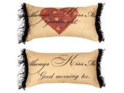 Manual Woodworkers and Weavers SHAKMG Always Kiss Me Printed Pillow 100 Percentage Cotton 16 X 9 in.