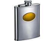 Visol VF1316 Visol Cardiff Stainless Steel Flask With Goldtone Engraving Plate 6 oz