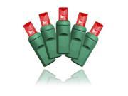 Winterland S 70MMRE 4G 5 mm. Conical Red LED Light Set With In Line Rectifer On Green Wire