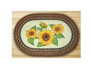 Earth Rugs 65 300S Oval Patch Rug Sunflowers