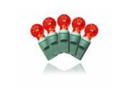 Winterland S 70G12RE 4G G12 Faceted Red LED Light Set With In Line Rectifer On Green Wire