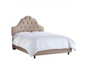 Skyline Furniture 864BEDSHNDV California King Arched Tufted Bed In Shantung Dove