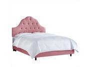 Skyline Furniture 864BEDSHNWDR California King Arched Tufted Bed In Shantung Woodrose