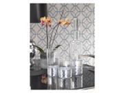 Zodax BAR 424S Set of Six Barclay Butera Casablanca Collection Fez Cut Glass Tumblers with Silver Leaf