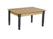 Wood Designs 823A1217C6 24 x 36 in. Mobile Rectangle Hardwood Table With Adjustable Legs 14 19 in.