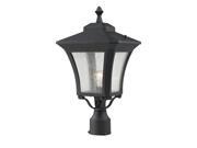 Z Lite 535PHM BK Outdoor Post Light Sand Black Aluminum Glass