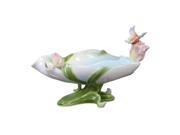 Unicorn Studios AP20261AA White Porcelain Coupe Tulip and Perched Butterfly