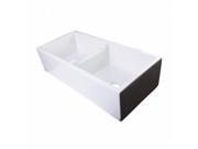 ALFI brand AB3918DB B 39 in. Smooth Thick Wall Fireclay Double Bowl Farm Sink Biscuit