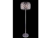 Elegant Lighting 1206FL20PN GT RC 20 Dia. x 72 H in. Madison Floor Lamp Polished Nickel Royal Cut Golden Teak Crystals