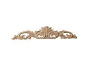 Ekena Millwork ONL36X06X01LFMA 36.5 in. W x 6.25 in. H x 1 in. D Large Green Leaf Center with Scrolls Maple