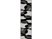 Radici 1826 3011 BLACK SILV Bella Rectangular Black Silver Contemporary Italy Area Rug 5 ft. 5 in. W x 7 ft. 7 in. H
