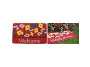 IUC International 1034S Poppies Welcome Handwoven Coconut Fiber Doormat