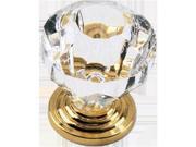 Laurey 82104 1.38 in. Crystal Knob With Polish Brass Base Pack of 10