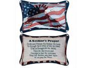 Manual Woodworkers and Weavers TWSOLD A Soldier Prayer Tapestry Pillow Reversible Filled With Recycled Fibers 12.5 X 8.5 in. Poly Blend