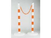 Olympia Sports SA861P 2.5 in. x 40 in. Fluorescent Orange Striped Stanchion