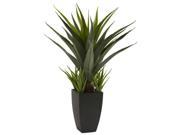 Nearly Natural 4856 Agave with Black Planter