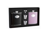 Visol VSET41 Union His Her 6oz Hip Flask Gift Set