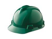 Hard Hat Front Brim Slotted 4 pt. Ratchet Green