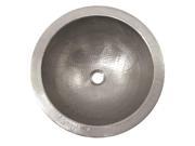 The Copper Factory Solid Hand Hammered Copper Medium Round Self Rimming Lavatory Sink in Satin Nickel Finish CF149SN
