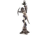 Unicorn Studios WU74857A4 Bronzehued Candle Holder Greek Cupid with Bow
