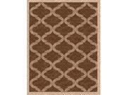 IMS 26072530407103 Bombay Pattern Heavyweight Outdoor Patio Rug Brown Beige 7 x 10 ft.