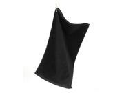 Towels Plus T68G Anvil Deluxe Hemmed Hand Towel with Corner Grommet and Hook Black