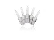 Winterland S 70M5PW 4W M5 Faceted Pure White LED Light Set With In Line Rectifer On White Wire