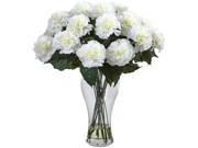 Nearly Natural 1403 CR Blooming Carnation Arrangement With Vase Cream