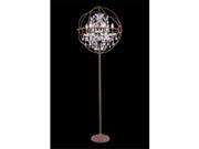 Elegant Lighting 1130FL24RI RC 24 Dia. x 71.5 H in. Geneva Floor Lamp Rustic Intent Royal Cut Crystals